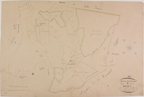Saint-Thiébaud, section A, Poupet, feuille 5.