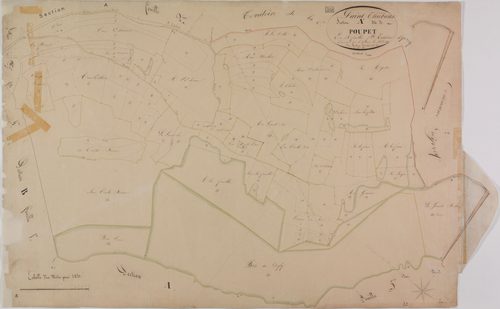Saint-Thiébaud, section A, Poupet, feuille 3.