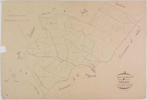 Saint-Thiébaud, section B, le Village, feuille 3.