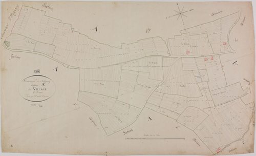 Saligney, section A, le Village, feuille 3.
