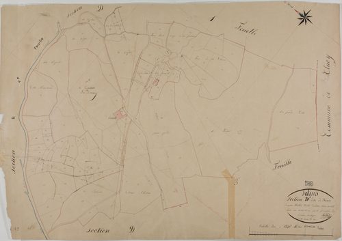 Salins, section D, Belain, feuille 2.