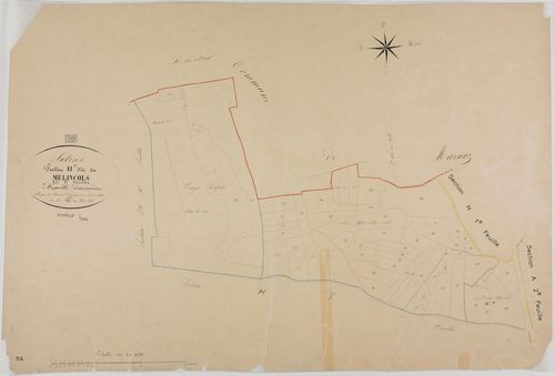 Salins, section H, Melincols, feuille 2.