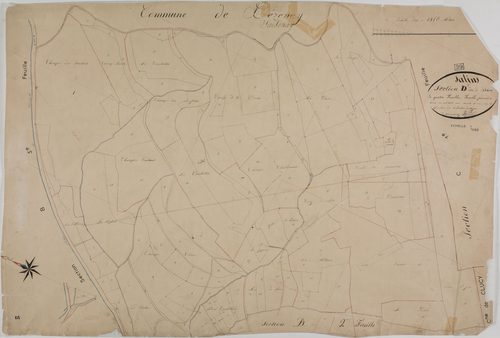 Salins, section D, Belain, feuille 1.