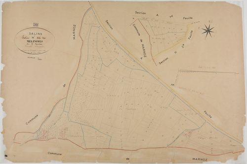 Salins, section H, Melincols, feuille 1.