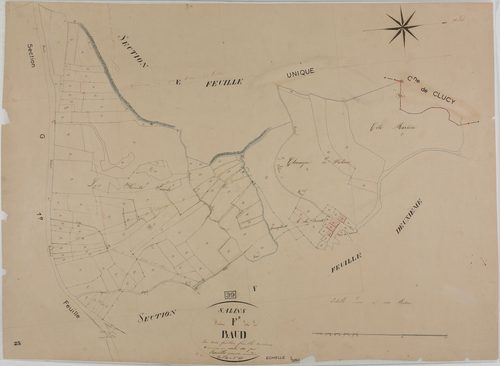 Salins, section F, Baud, feuille 3.