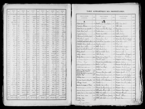 Matrice des propriétés bâties, case 1 à 920.