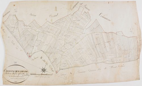 Sampans, section A, les Grandes Bornes, feuille 1.géomètre : Félix aîné