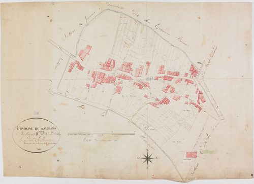 Sampans, section B, le Village, feuille unique.géomètre : Félix aîné