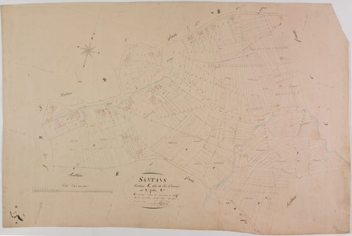 Santans, section C, les Prés d'Amont, feuille 2.géomètre : Singey