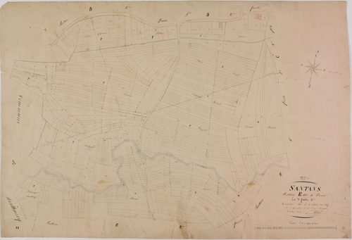 Santans, section E, Preux, feuille 3.géomètre : Singey