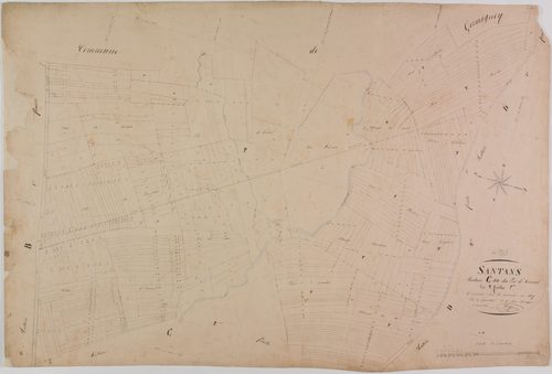 Santans, section C, les Prés d'Amont, feuille 1.géomètre : Singey