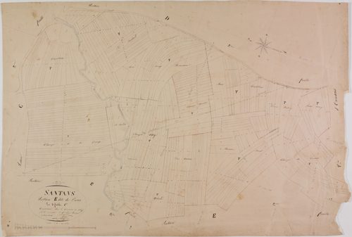Santans, section E, Preux, feuille 1.géomètre : Singey