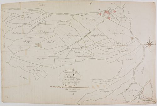 Sapois, section B, le Village, feuille 1.