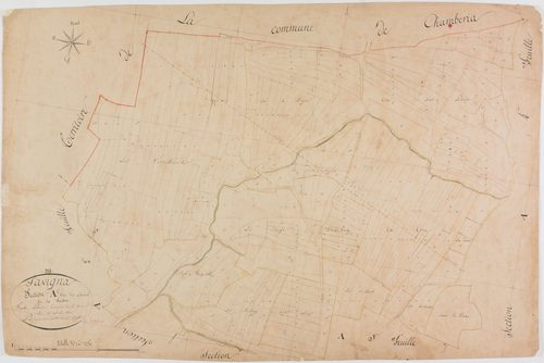 Savigna, section A, les Charnes, feuille 1.géomètre : C. Jannin