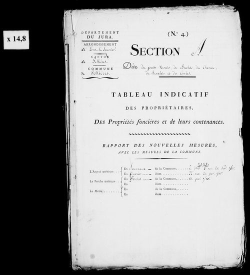 Etat de sections, s.d. [début XIXe].