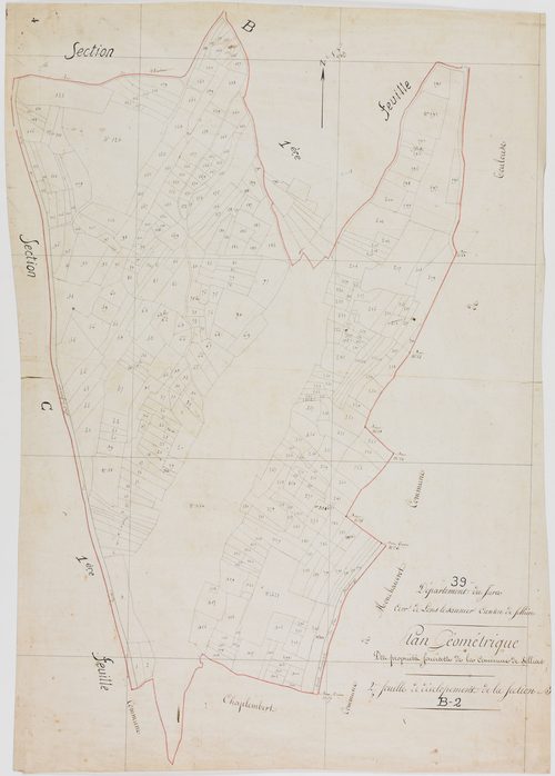 Sellières, section B, feuille 2. [vers 1808-1815?]géomètre : [pas de nom d'auteur]