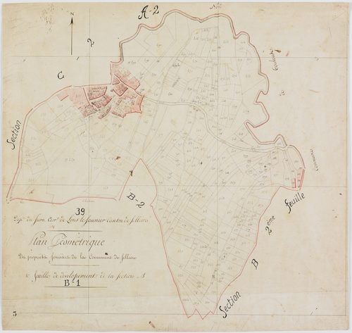 Sellières, section B, feuille 1. [vers 1808-1815?] géomètre : [pas de nom d'auteur]