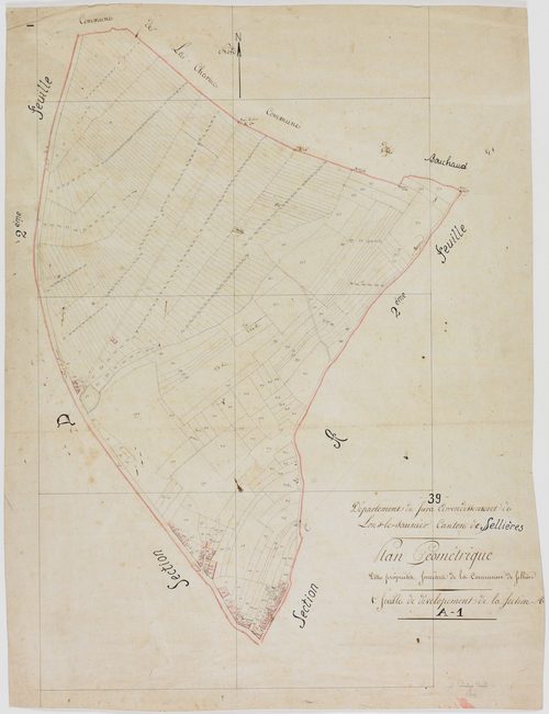 Sellières, section A, feuille 1. [vers 1808-1815?] géomètre : [pas de nom d'auteur]