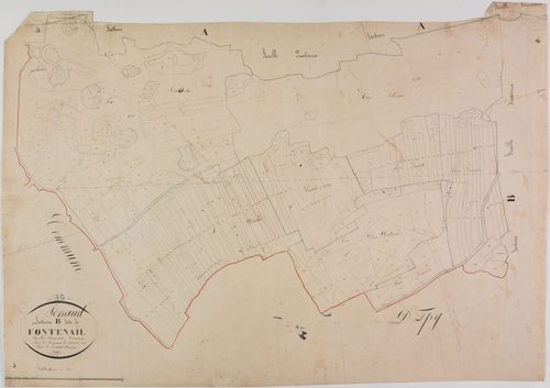 Senaud, section B, Fontenail, feuille.