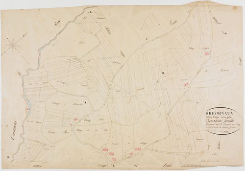 Sergenaux, section unique, feuille 2.géomètre : Singey