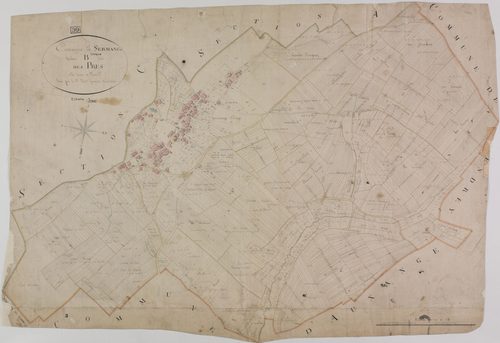 Sermange, section B, les Prés, feuille unique.
