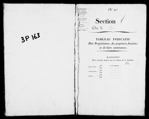 Etat de sections, s.d. [début XIXe].