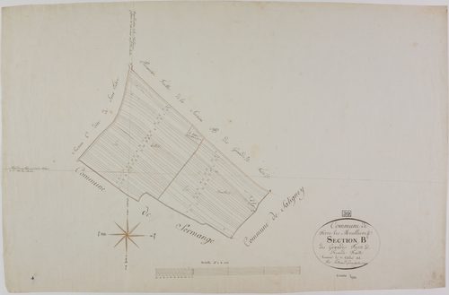 Serre-les-Moulières, section B, les Grandes Fosses, feuille 2.