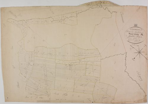Serre-les-Moulières, section A, les Grandes Raies, feuille 1.
