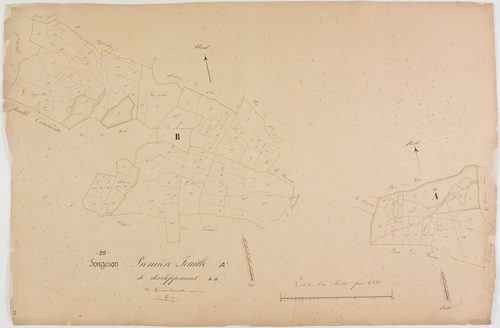 Songeson, section A, les Prés Bois, feuille 1, 2ème partie.géomètre : Laplace