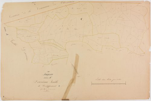 Songeson, section A, les Prés Bois, feuille 1, 3ème partie.géomètre : Laplace