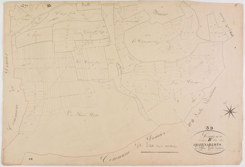 Songeson, section B, les Chatenaillots, feuille 3.géomètre : Mathieu