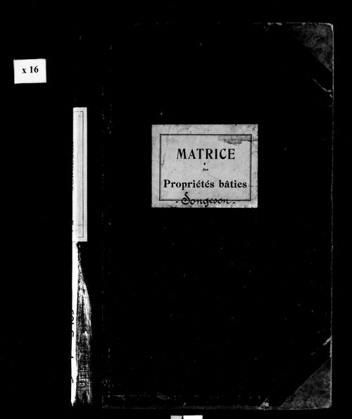 Matrice des propriétés bâties.