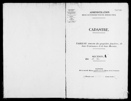 Etat de sections.