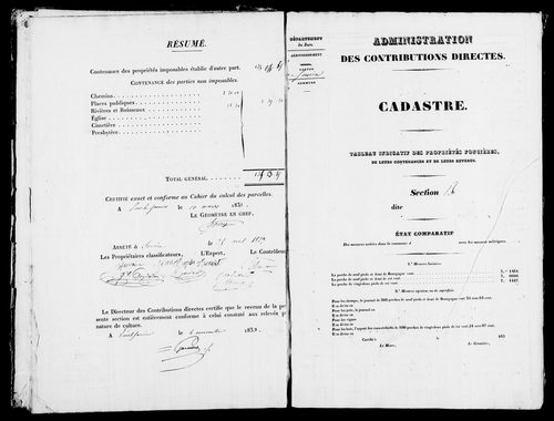 Etat de sections.
