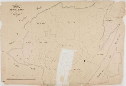 Soucia, section F, les Calabrux, feuille 4.géomètre : Dussauget