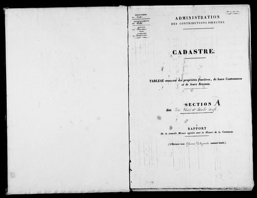 Etat de sections et matrice foncière.