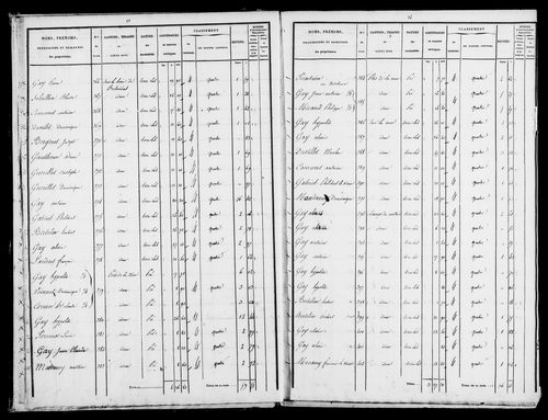 Etat de sections et matrice foncière.