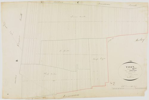 Tavaux, section B, la Pie du Milieu, feuille 2.géomètre : Duchesne aîné