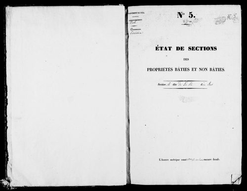 Etat de sections.