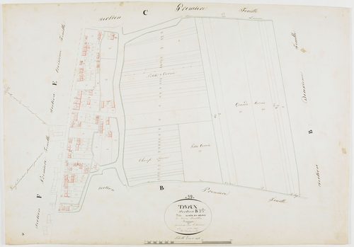 Tavaux, section B, la Pie du Milieu, feuille 3.géomètre : Duchesne aîné