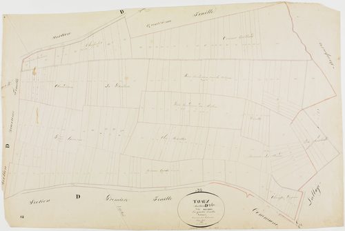 Tavaux, section D, les Prés, feuille 3.géomètre : Duchesne aîné