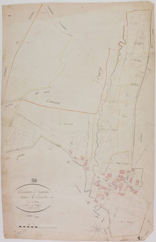 Taxenne, section A, le Village, feuille 1.géomètre : Duchesne
