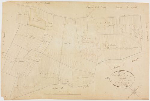 Thervay, section F, les Vernayes, feuille 3.géomètre : Romand