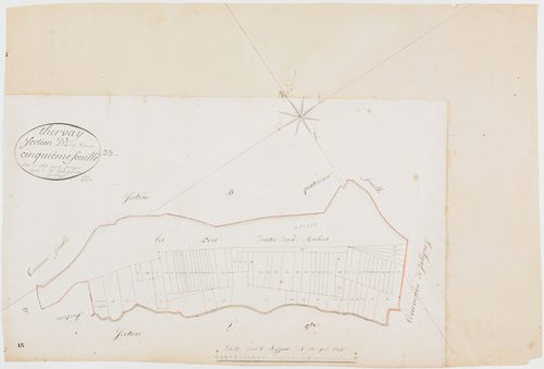 Thervay, section D, les Vernois, feuille 5.géomètre : Jannin