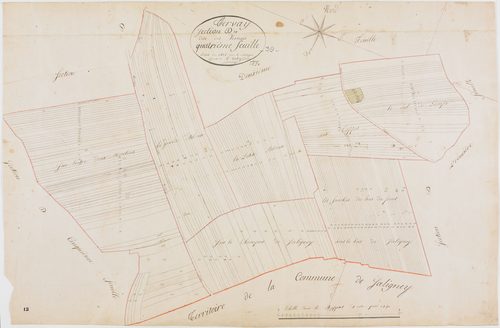 Thervay, section D, les Vernois, feuille 4.géomètre : Jannin