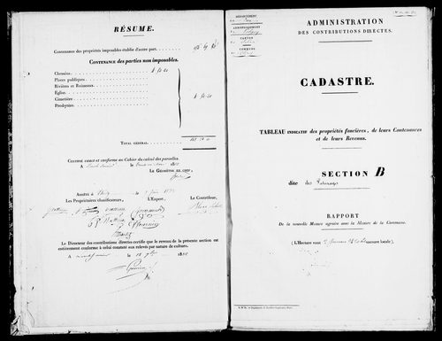 Etat de sections.