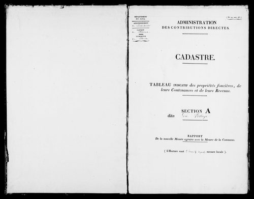 Etat de sections et matrice foncière.