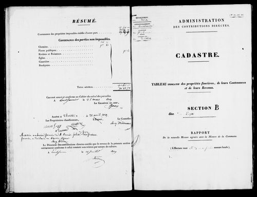 Etat de sections.