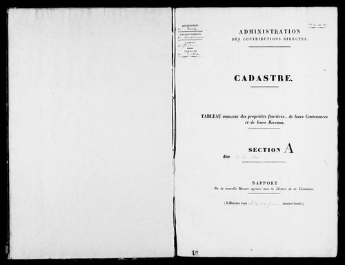 Etat de sections.