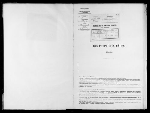 Matrice des propriétés bâties.